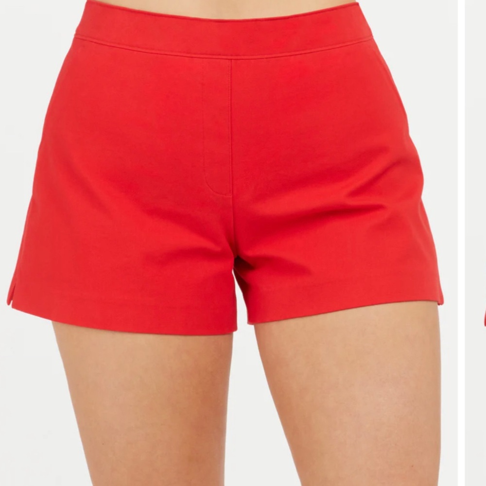 NWT Spanx On the Go 4” polished red shorts